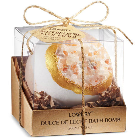 Handmade Dulce De Leche Bath Bomb, Extra Large Body Care Spa Ball, 7oz