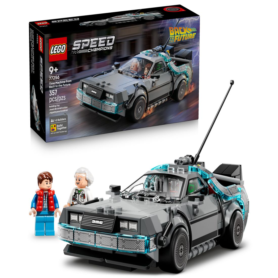 Lego Speed Champions Time Machine from Back to the Future Building Toy 77256, 357 Pieces