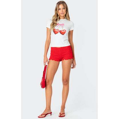 Edikted Women's Cherry Heart T-Shirt