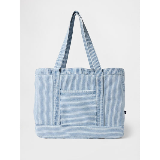 Women's Denim Stripe Tote Bag
