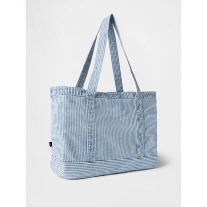 Women's Denim Stripe Tote Bag