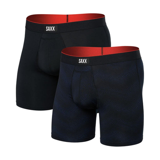 Saxx Men's Multi-Sport 2-Pack Solid Mesh Boxer Briefs