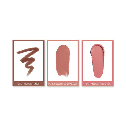 Anastasia Beverly Hills 3-Pc. Pucker Up Lip Set - Lipstick Hush Pink / Lip Velvet Hollywoo