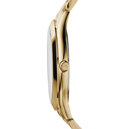 Michael Kors Unisex Slim Runway Gold-Tone Stainless Steel Bracelet Watch 42mm