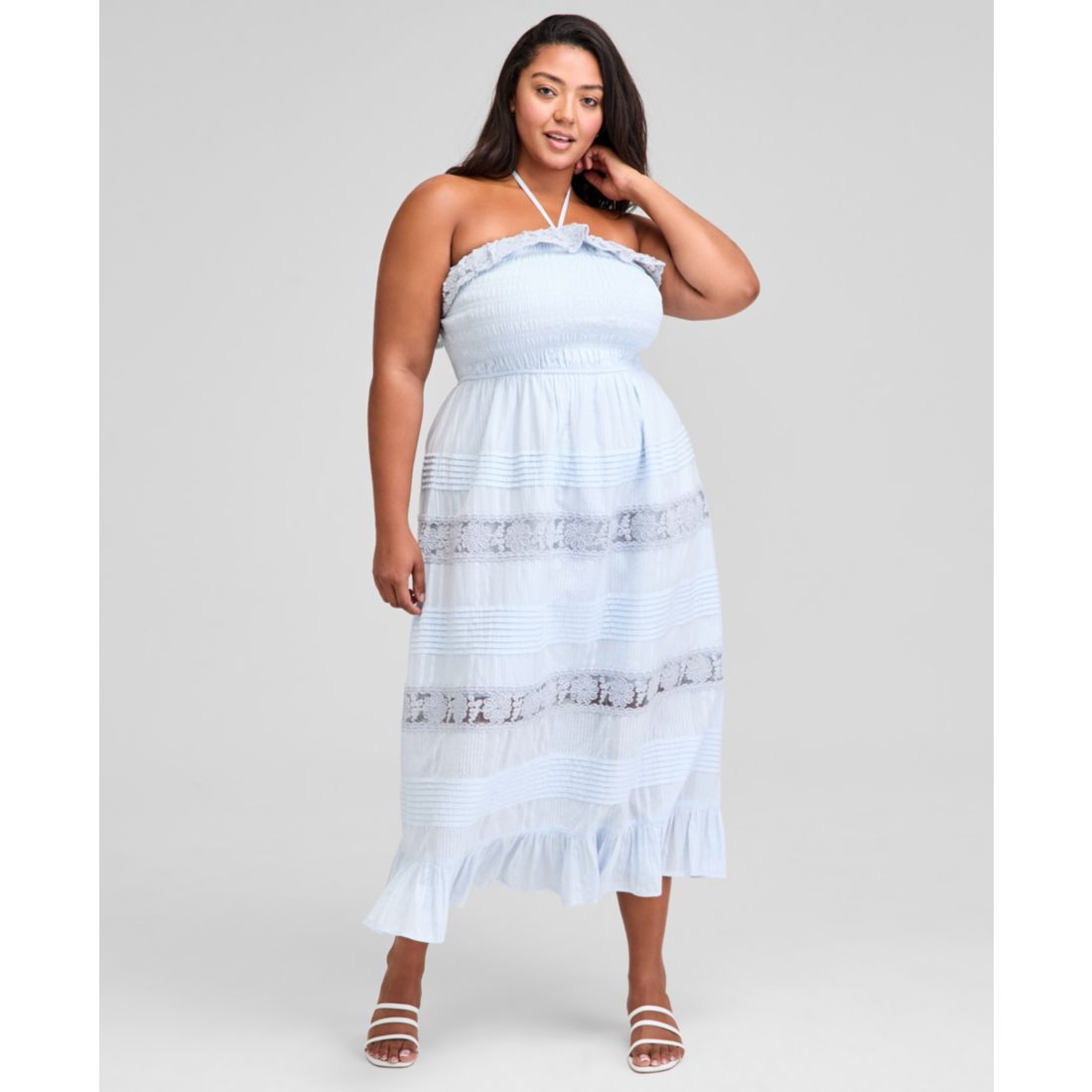 And Now This Trendy Plus Size Cotton Lace Maxi Dress, Exclusively at Macy's