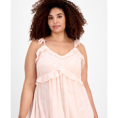 And Now This Trendy Plus Size V-Neck Ruffle-Trim Mini Dress, Exclusively at Macy's
