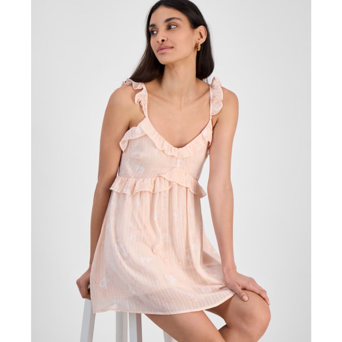 And Now This Women's Ruffled Babydoll Mini Dress, Exclusively at Macy's