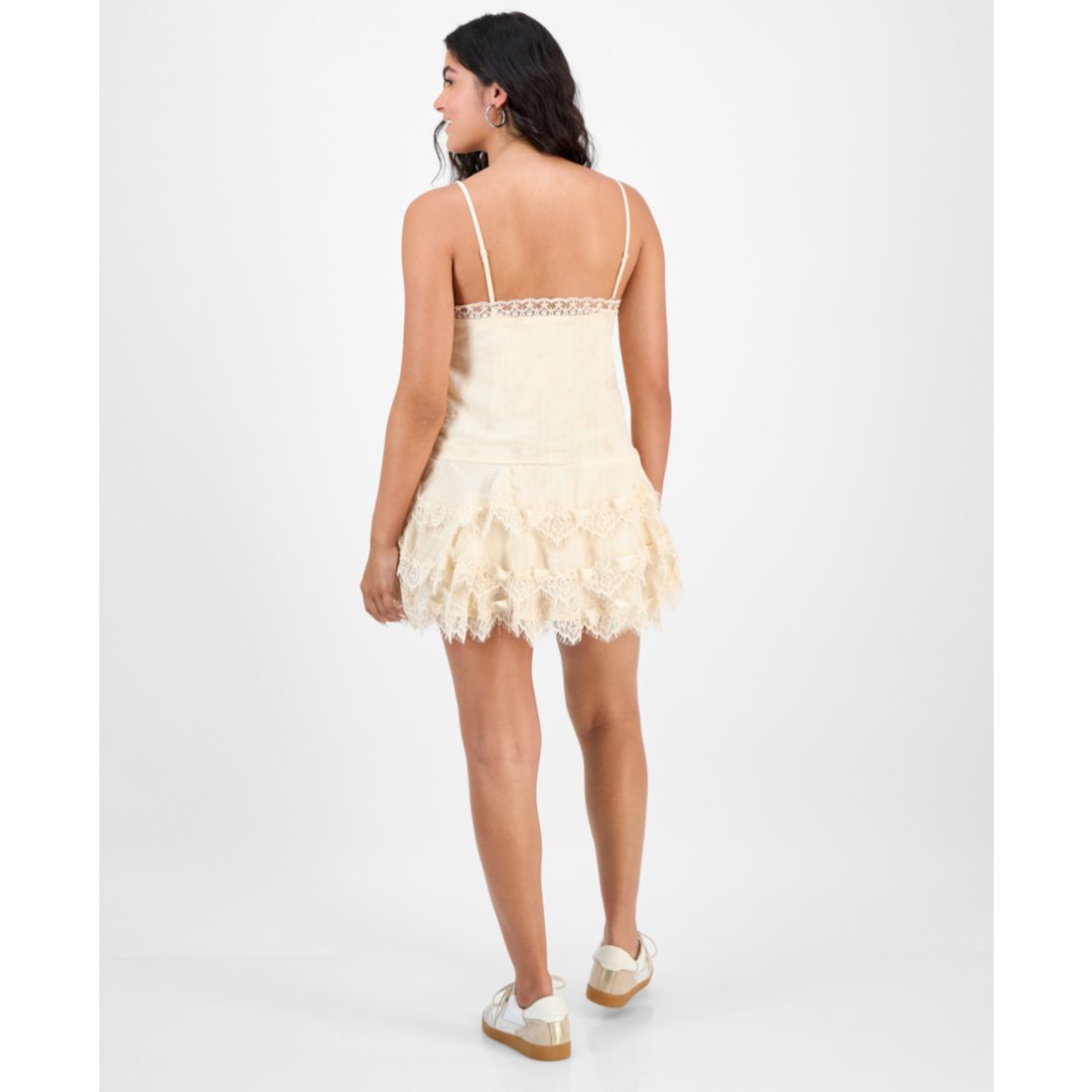 And Now This Women's Square-Neck Lace-Tiered Mini Dress, Macy's Exclusive