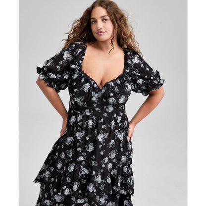 And Now This Trendy Plus Size Puff Sleeve Dress, Macy's Exclusive
