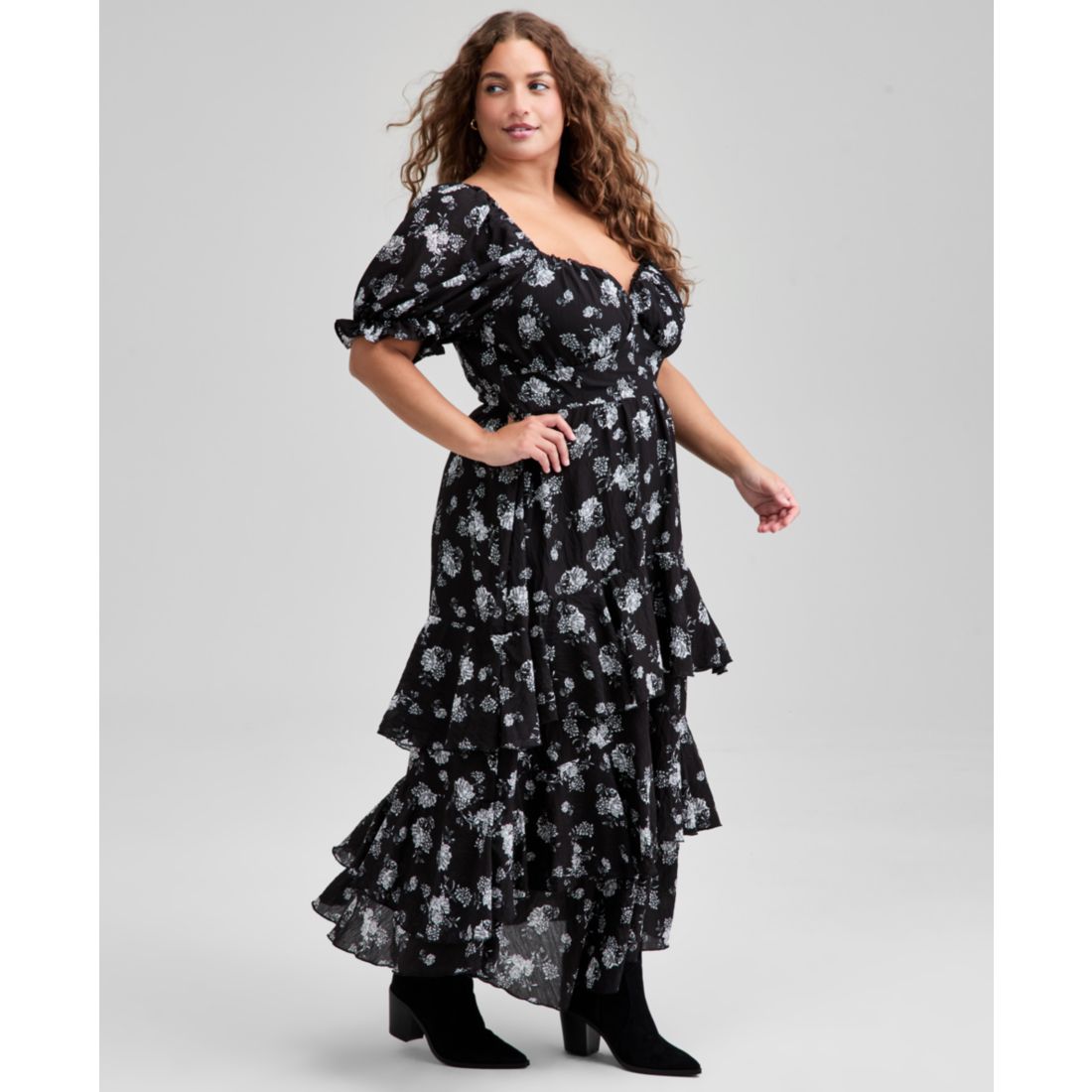 And Now This Trendy Plus Size Puff Sleeve Dress, Macy's Exclusive