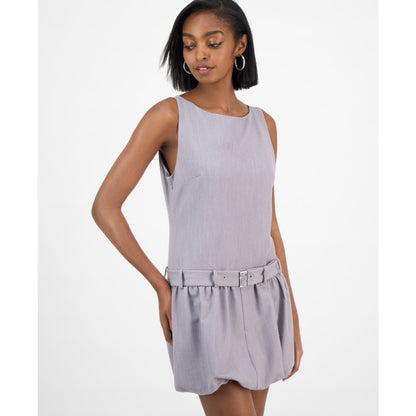 Bar Iii Women's Belted Bubble-Hem Minidress, Macy's Exclusive