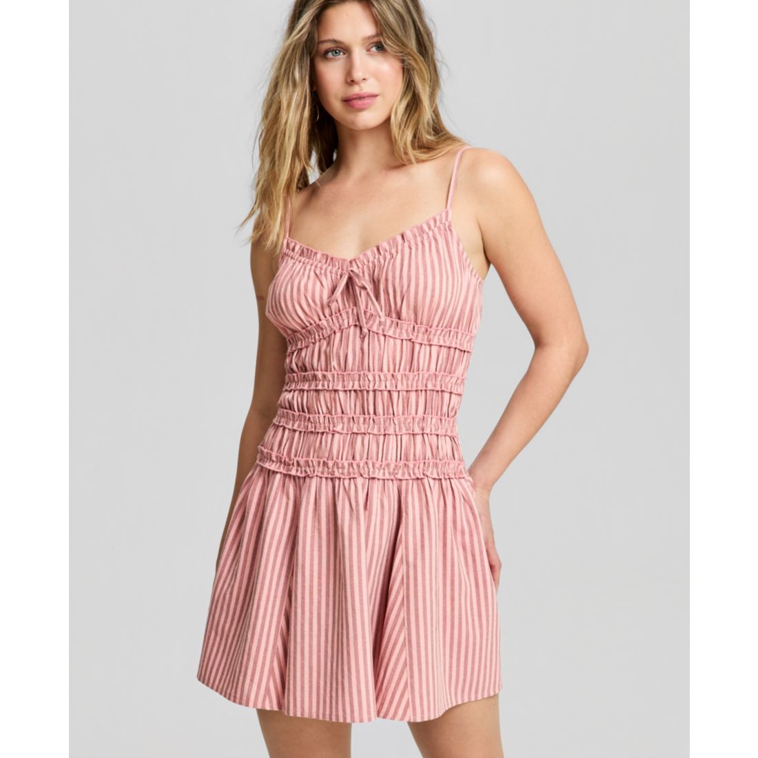 And Now This Women's Striped Ruffle-Trim Mini Dress, Macy's Exclusive