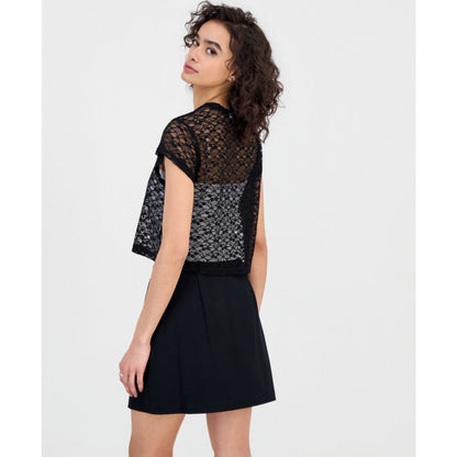 Bar Iii Women's Boxy Lace T-Shirt, Macy's Exclusive