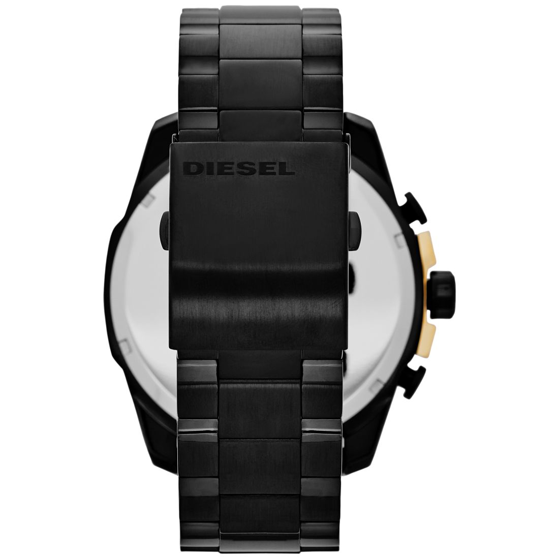 Diesel Men's Chronograph Mega Chief Black Ion-Plated Stainless Steel Bracelet Watch 51x59mm DZ4338