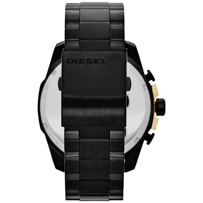 Diesel Men's Chronograph Mega Chief Black Ion-Plated Stainless Steel Bracelet Watch 51x59mm DZ4338