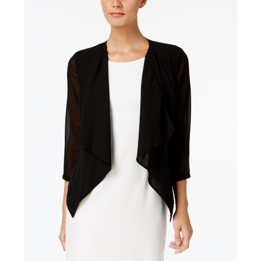 Calvin Klein Lightweight Illusion Sleeve Draped Cardigan