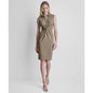 Dkny Women's Sleeveless Collared V-Neck Knot Front Dress