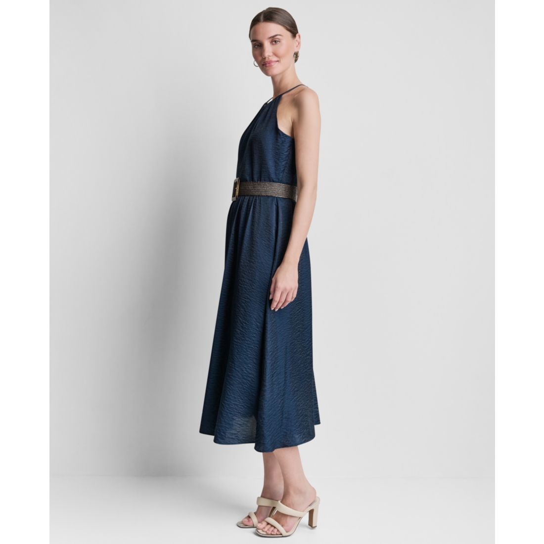 Dkny Women's Sleeveless Halter Midi Dress