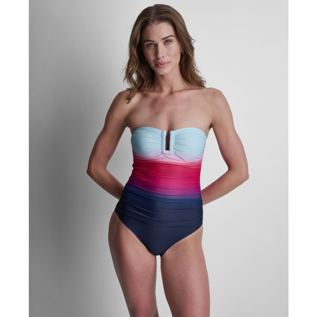 Dkny Women's Textured Shirred One-Piece Swimsuit