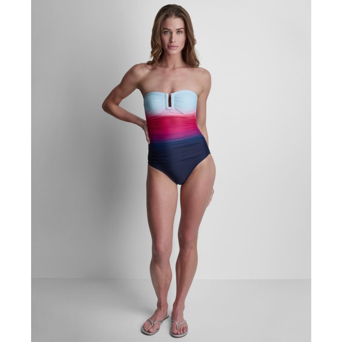 Dkny Women's Textured Shirred One-Piece Swimsuit