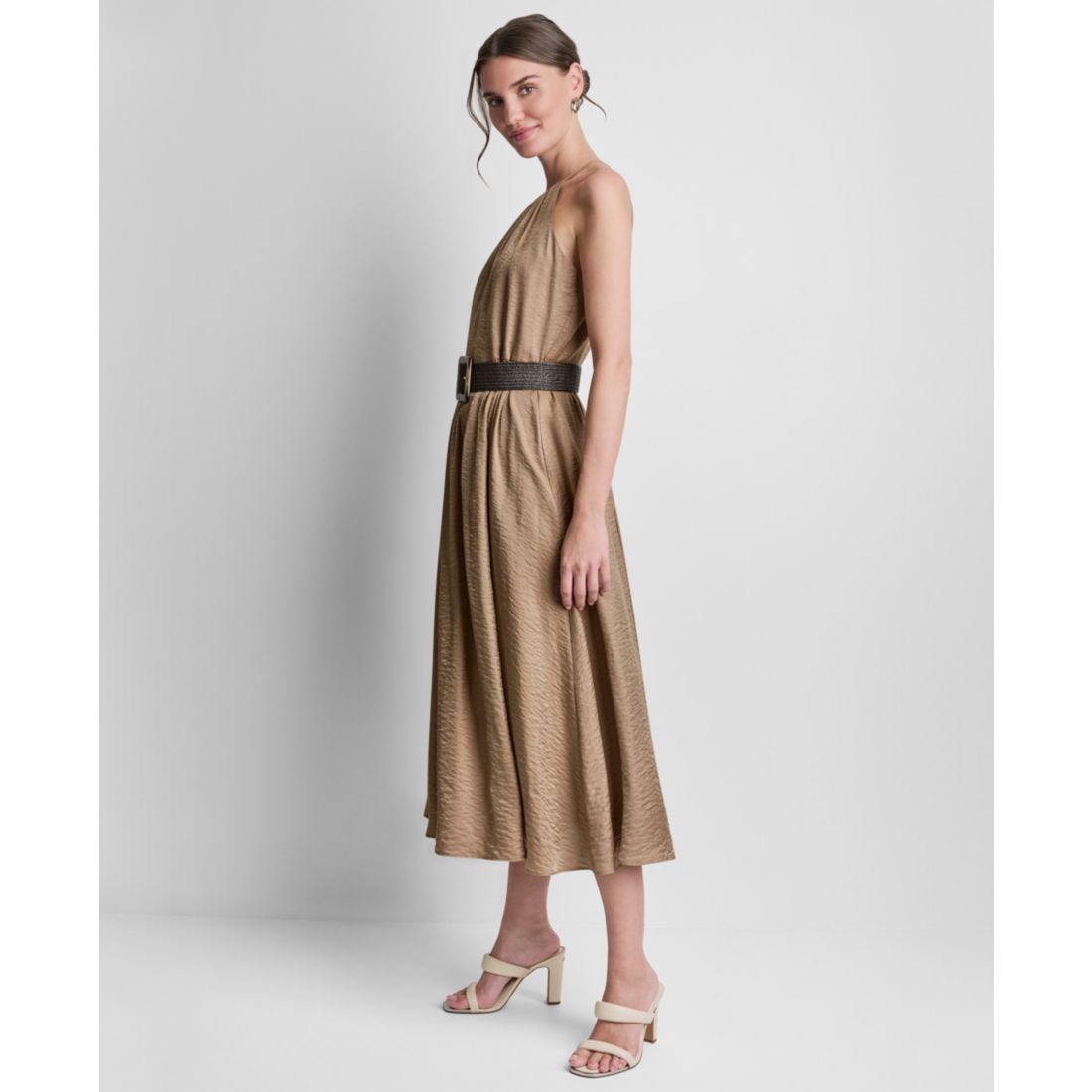 Dkny Women's Sleeveless Halter Midi Dress