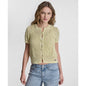 Dkny Jeans Petite Short-Sleeve Crew Neck Cardigan Sweater