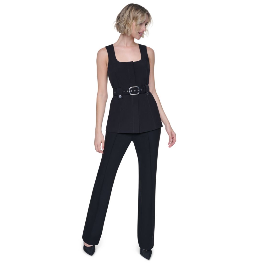Dkny Women's Belted Sleeveless Vest