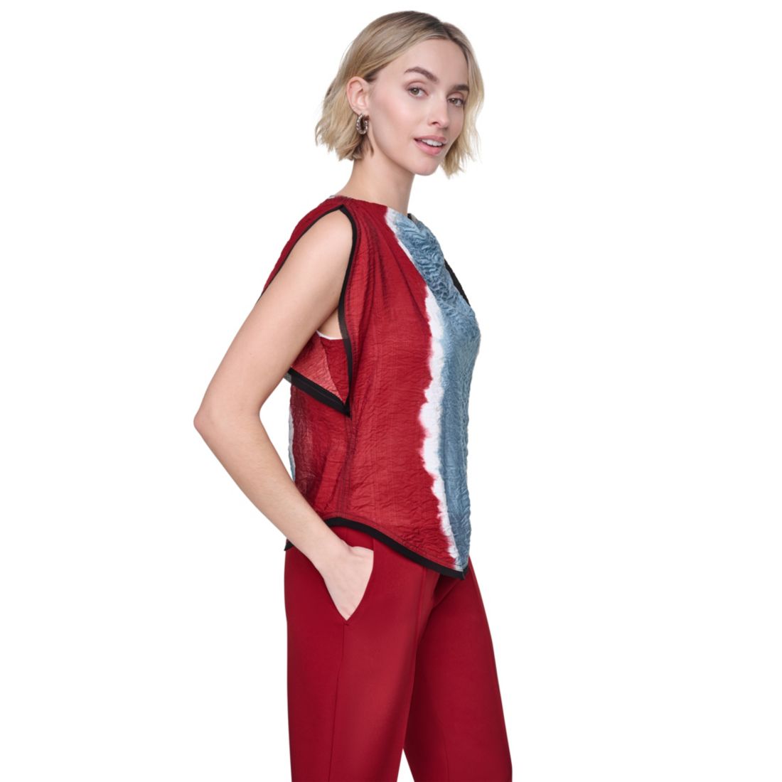 Dkny Women's Voile Flutter Short-Sleeve Top