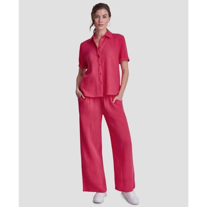 Dkny Jeans Petite Cuffed Short-Sleeve Shirt