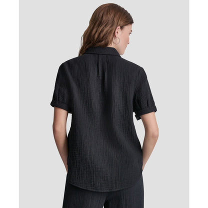 Dkny Jeans Petite Cuffed Short-Sleeve Shirt