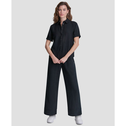 Dkny Jeans Petite Cuffed Short-Sleeve Shirt