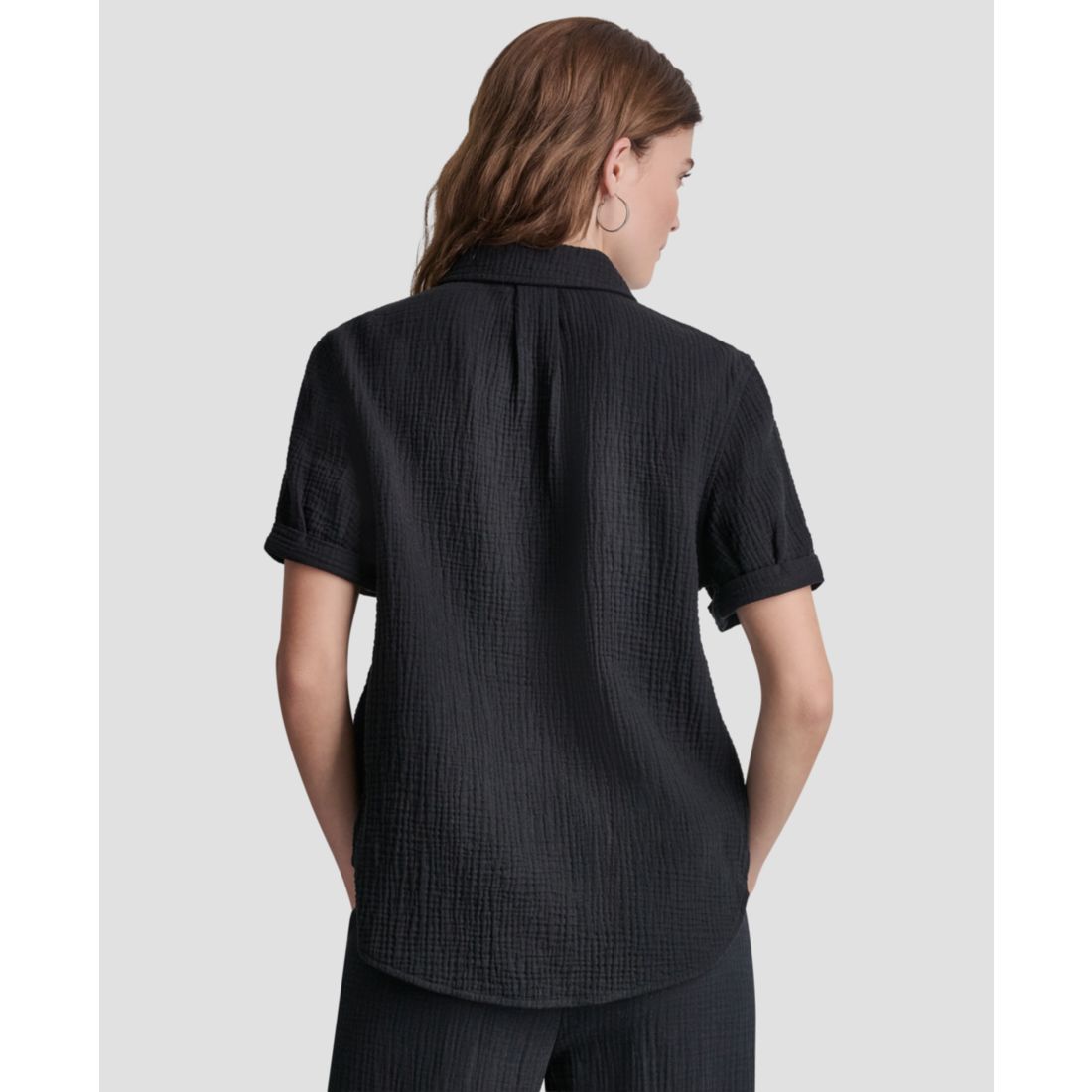 Dkny Jeans Petite Cuffed Short-Sleeve Shirt