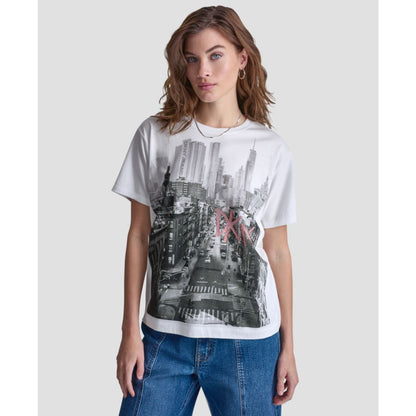Dkny Jeans Petite New York Stacked Sequin Logo Short-Sleeve T-Shirt