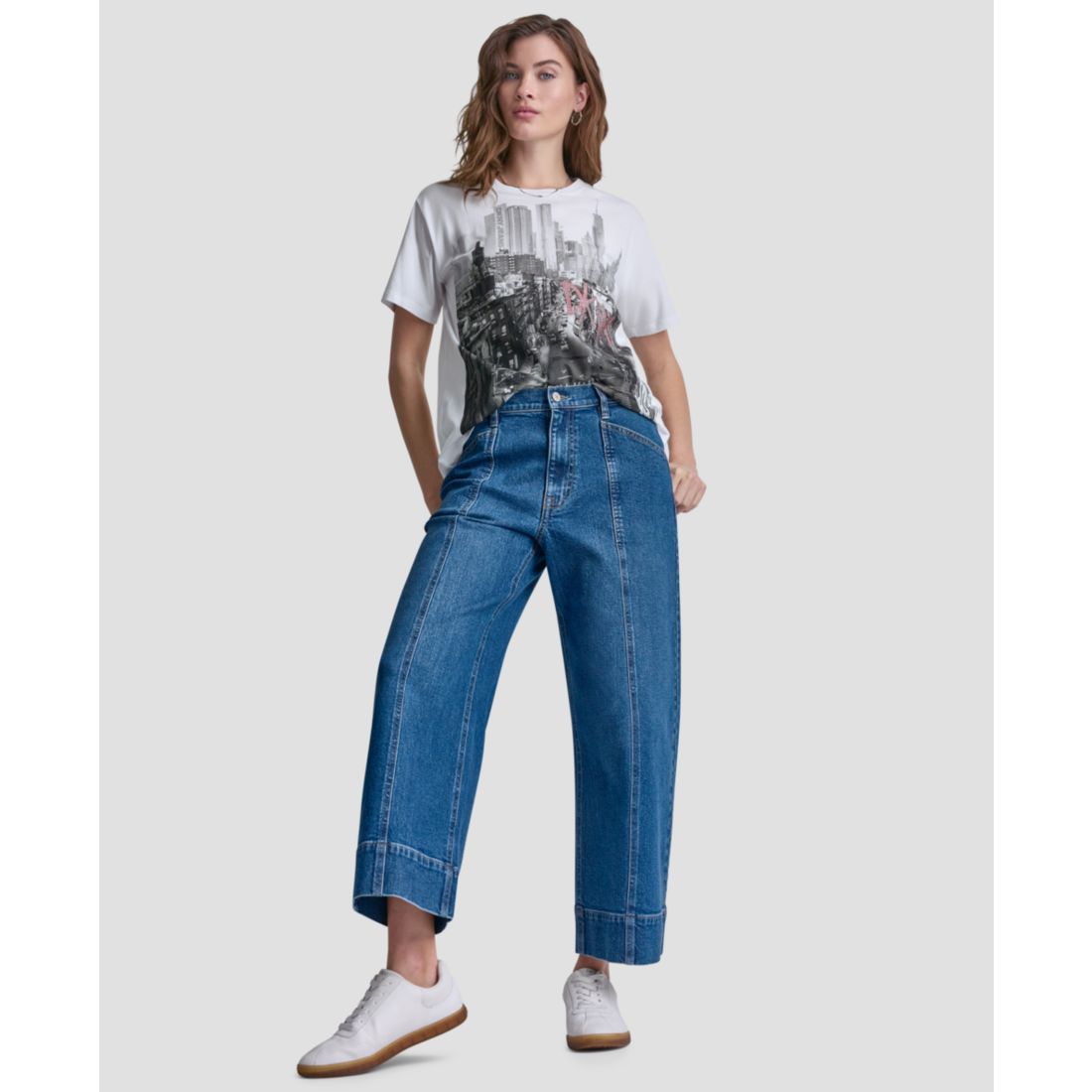 Dkny Jeans Petite New York Stacked Sequin Logo Short-Sleeve T-Shirt