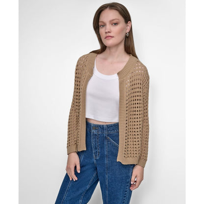 Dkny Jeans Petite Open-Stitch Cardigan