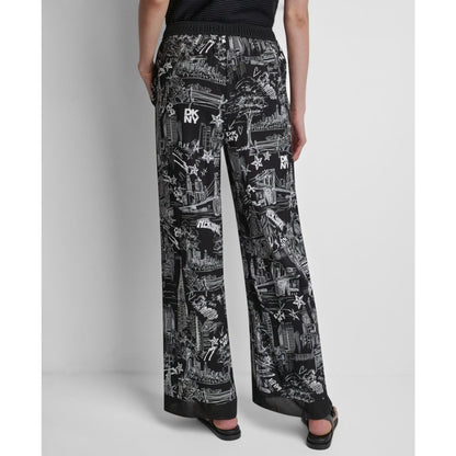 Dkny Women's Printed Drawstring Waist Pants