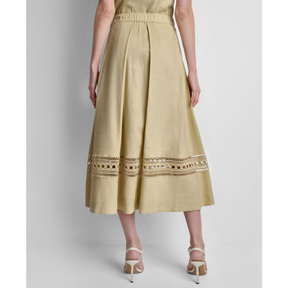 Dkny Women's Loop Embroidered Pleated Midi Skirt
