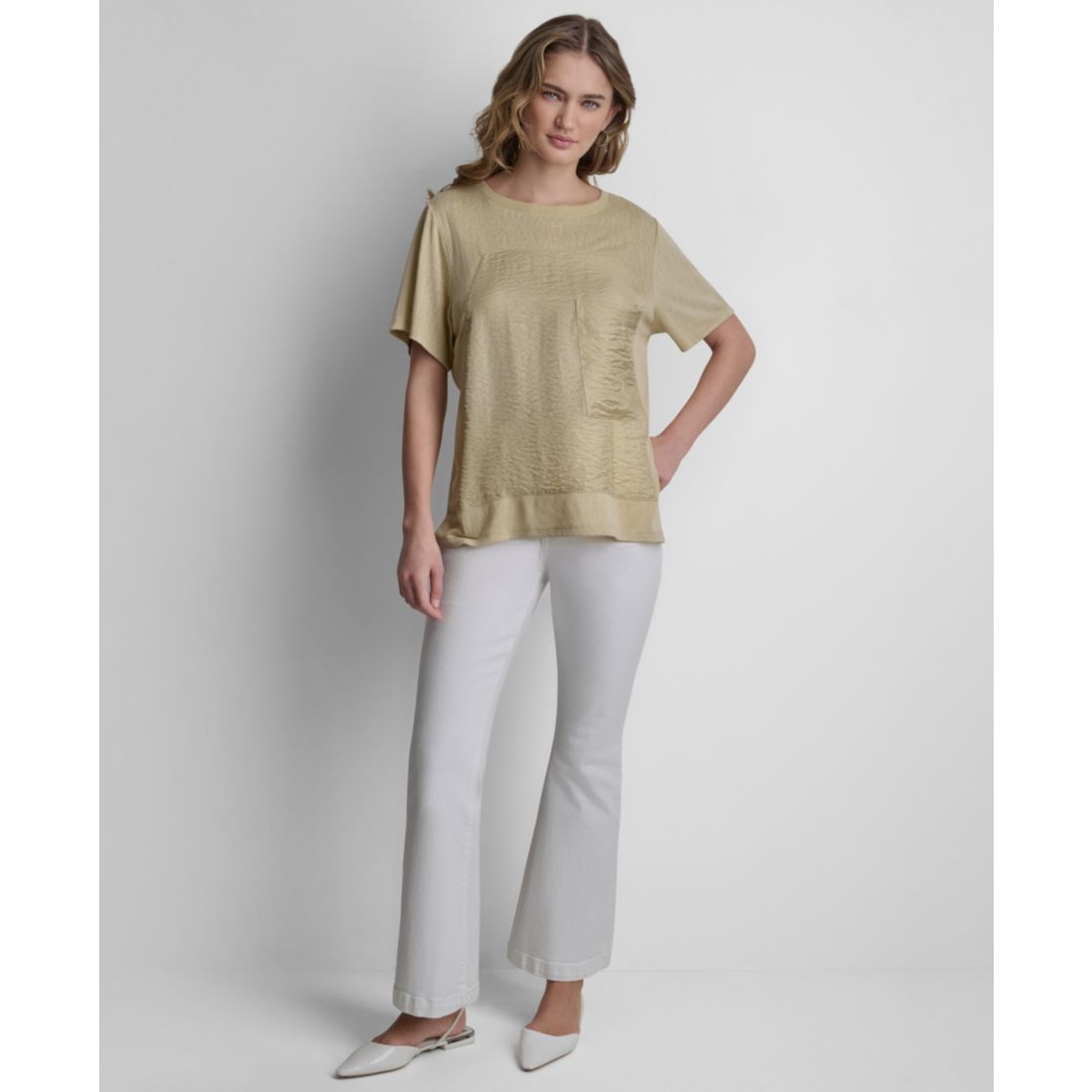 Dkny Women's Short-Sleeve Twinkle Front T-Shirt