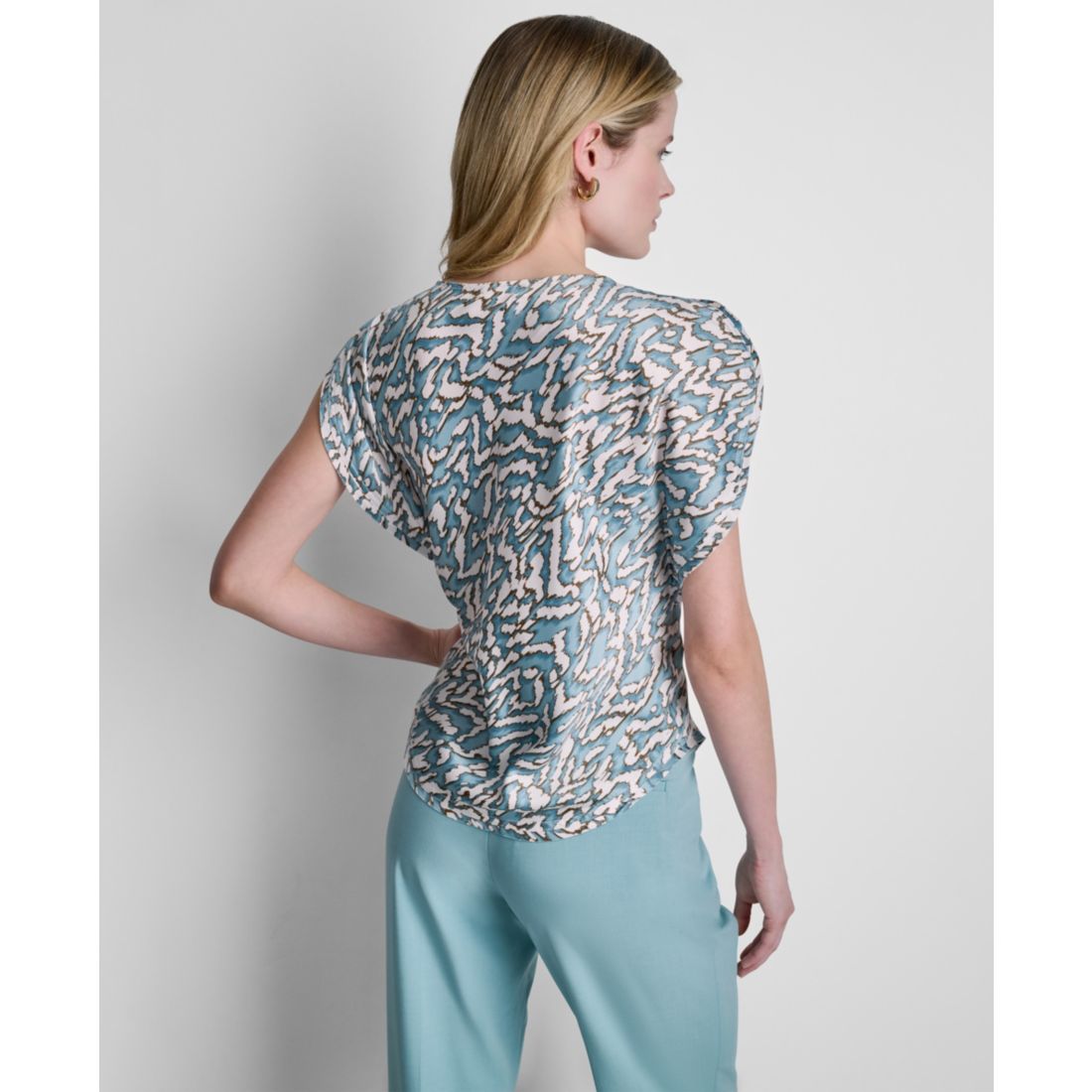Dkny Women's Printed Cowl Neck Blouse