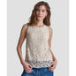 Dkny Jeans Petite Crochet Crewneck Knit Tank Top