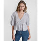 Dkny Jeans Petite Puff-Sleeve V-Neck Top