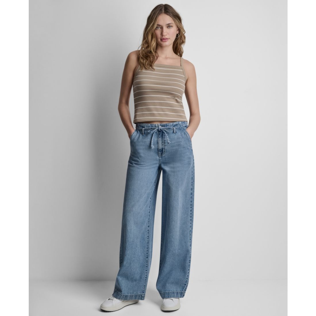 Dkny Jeans Women's High-Rise Wide-Leg Trousers