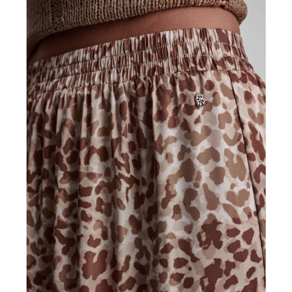 Dkny Jeans Women's Printed Elastic Waist Tiered Satin Skirt