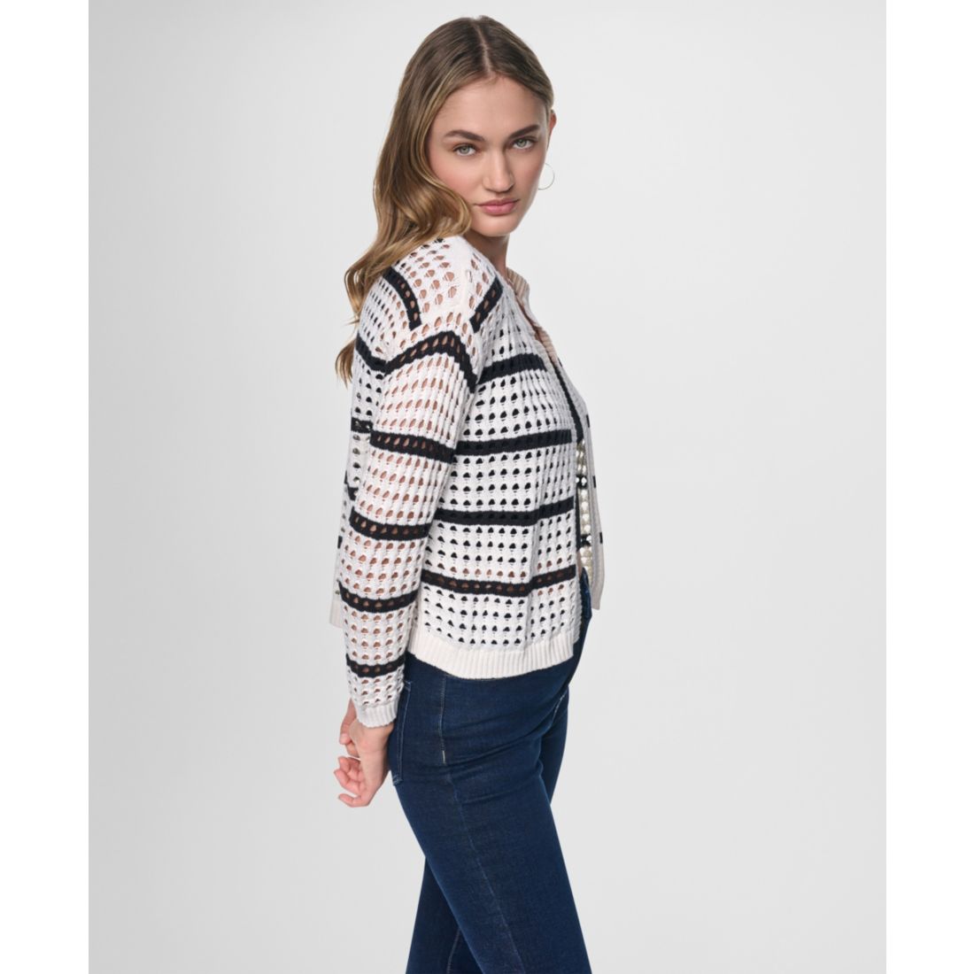 Dkny Jeans Women's Relaxed Fit Open-Front Cardigan
