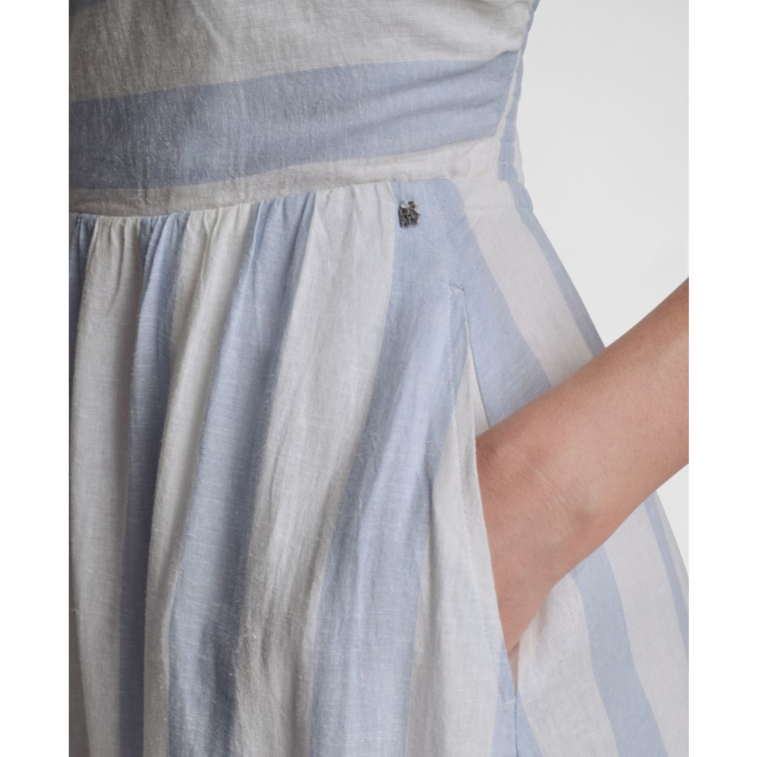 Dkny Jeans Women's Striped Strapless Midi Dress