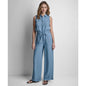 Dkny Jeans Women's Sleeveless Collared Neck Jumpsuit