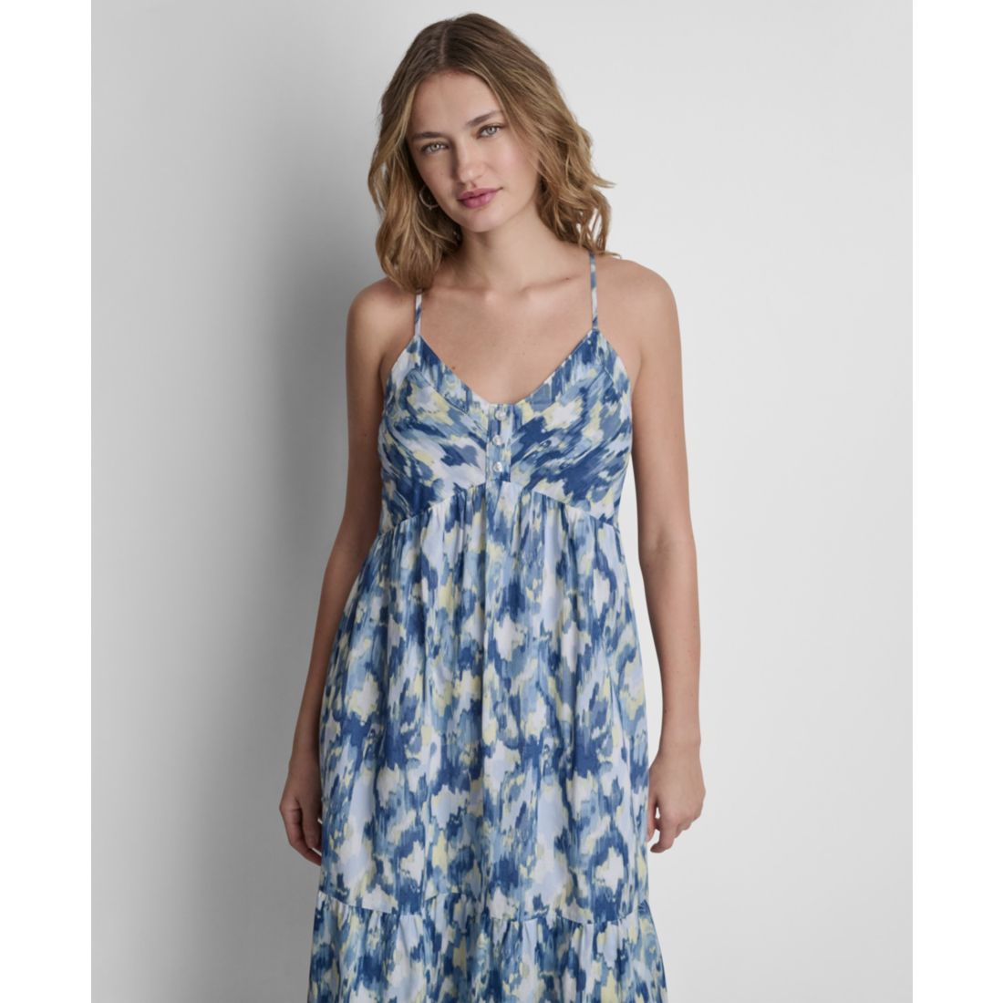 Dkny Jeans Women's V-Neck Tiered Tank Dress