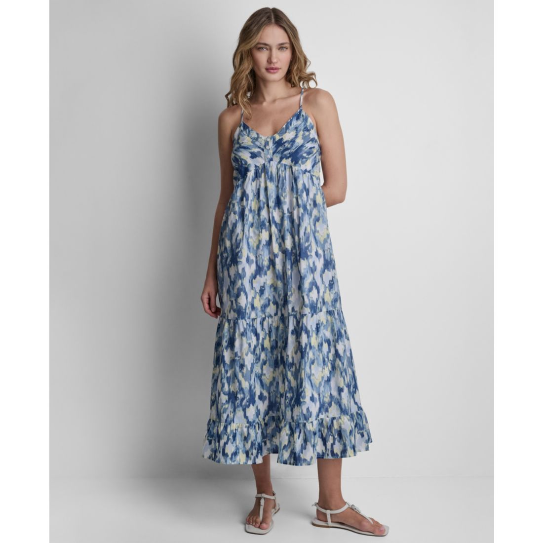 Dkny Jeans Women's V-Neck Tiered Tank Dress