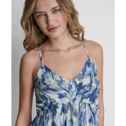 Dkny Jeans Women's V-Neck Tiered Tank Dress