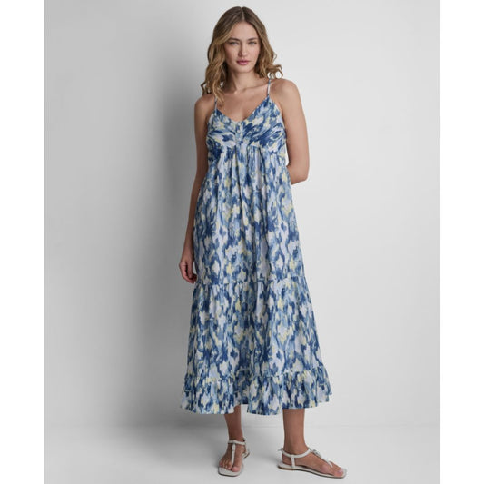 Dkny Jeans Women's V-Neck Tiered Tank Dress